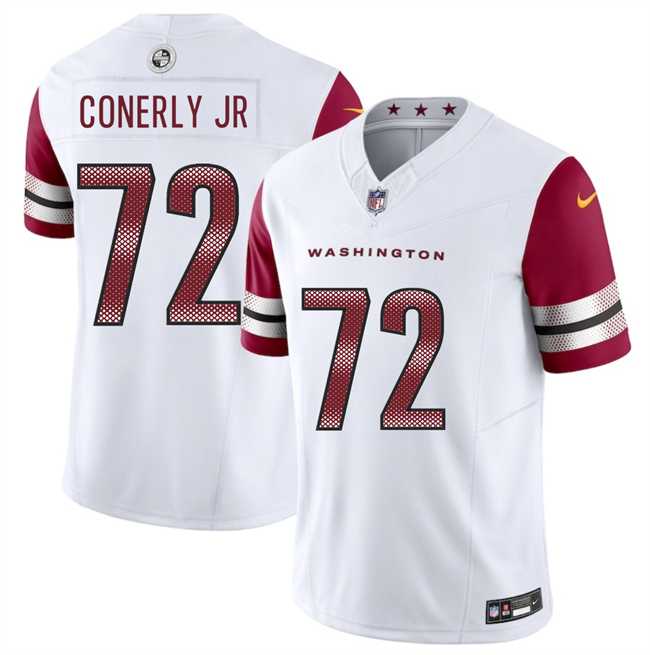 Men & Women & Youth Washington Commanders #72 Josh Conerly Jr White 2025 Draft F.U.S.E. Vapor Limited Stitched Jersey